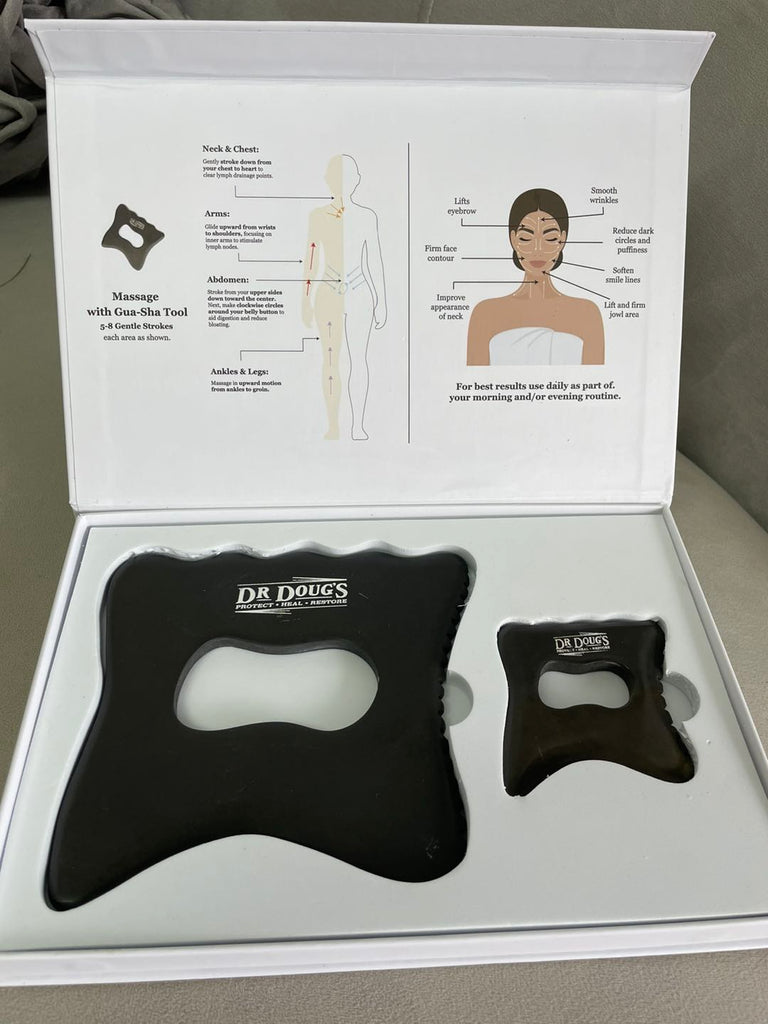 Dr. Doug’s Bian Stone Gua Sha Collection – Lymphatic Massage & Sculpting Tools for Body, Face & Neck