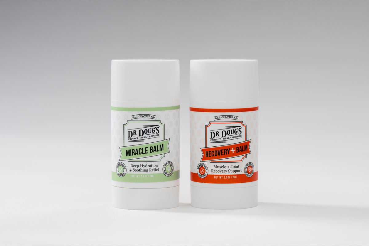 Dr. Doug's Athlete Essentials Toolkit: Original Miracle Balm and Recovery Balm 2.5 oz twist-ups