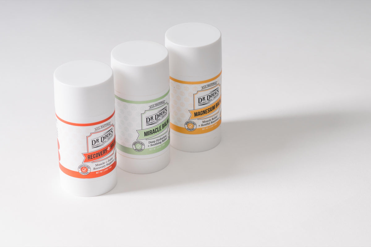 Dr. Doug's Best Sellers Toolkit: Recovery Balm, Original Miracle Balm and Magnesium Balm 2.5 oz twist-ups