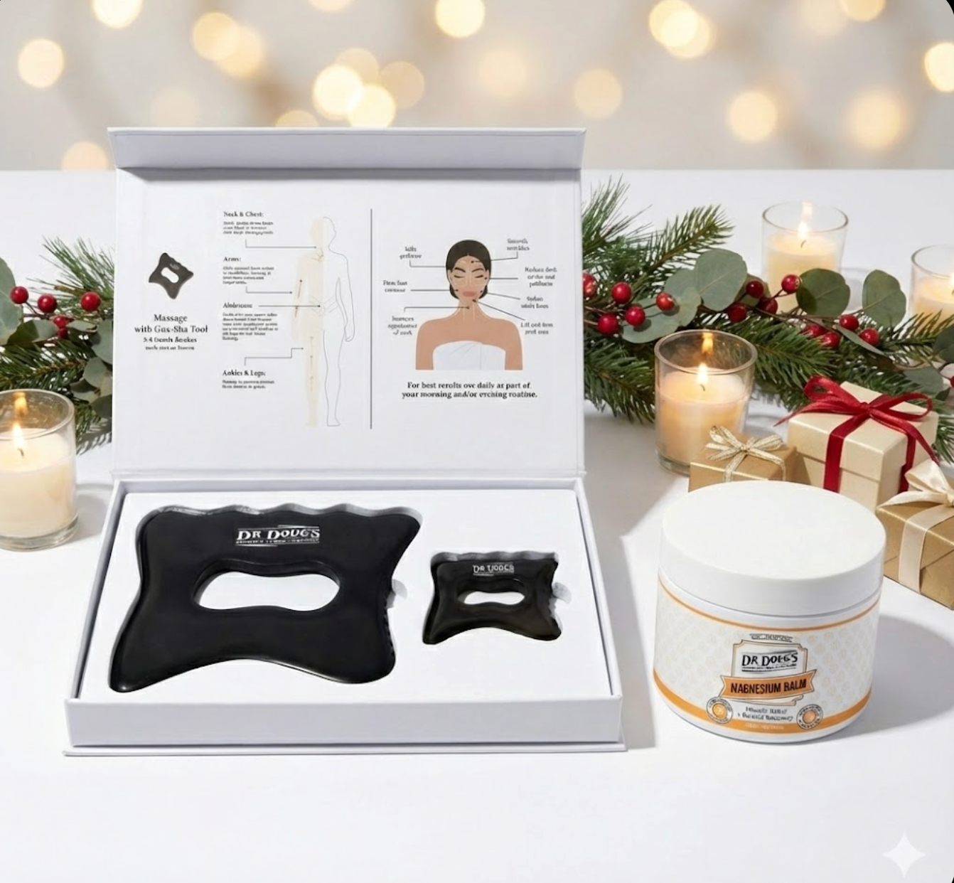 HOLIDAY FLASH SALE:  Buy Combo Gua Sha set and get a Large Jar of Magnesium Balm FREE!